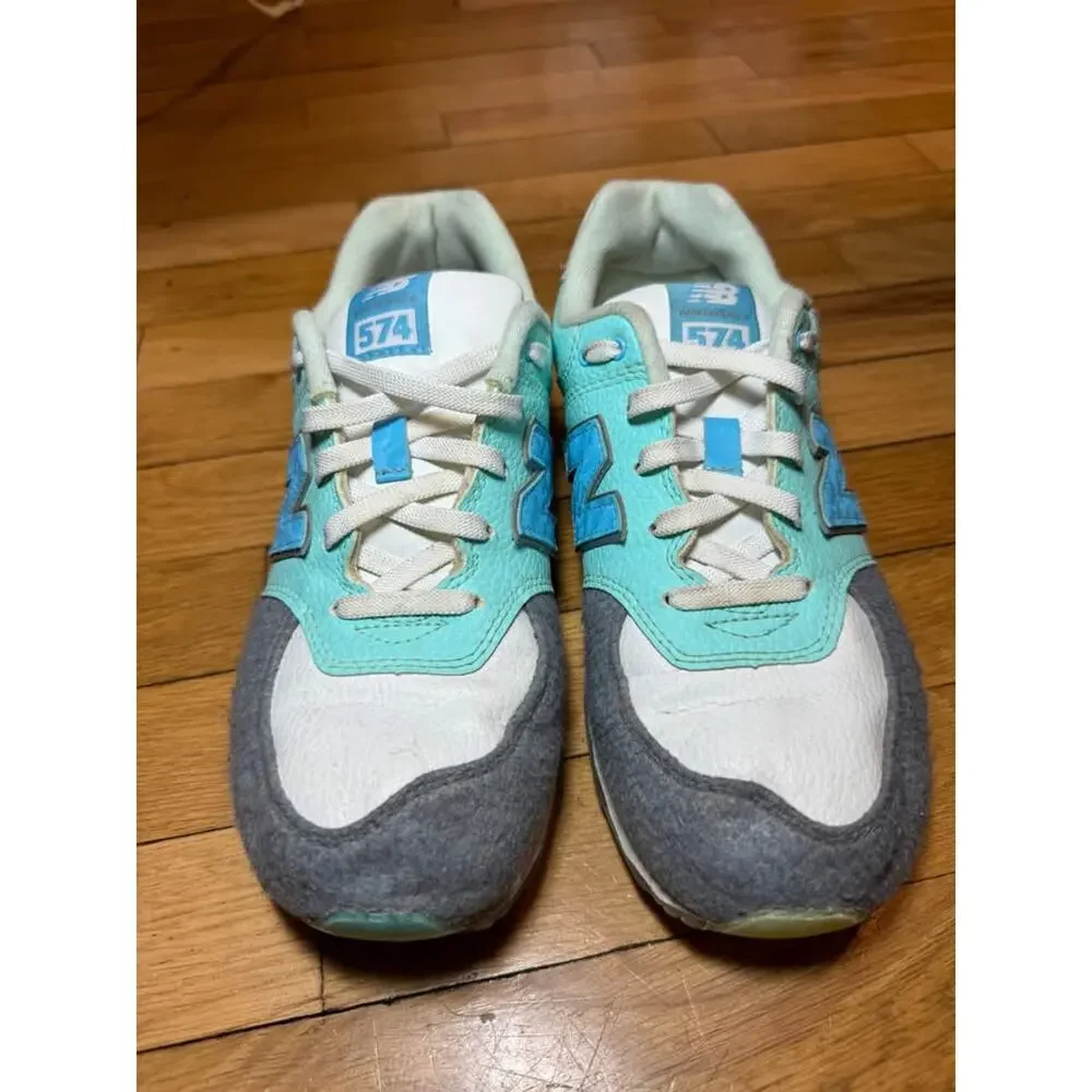 New Balance 574 V1 Deep Freeze Lace Up Sneakers Artic‎ Blue/Grey Youth 7